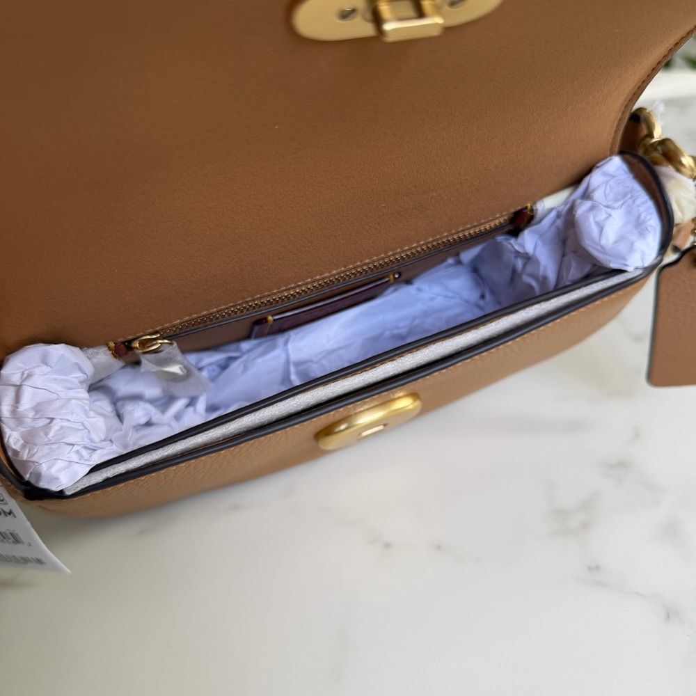 NWT Coach Pebbled Crossbody Bag In Honey Brown Leather CAO40 Nordstrom Exclusive - Picture 9 of 15